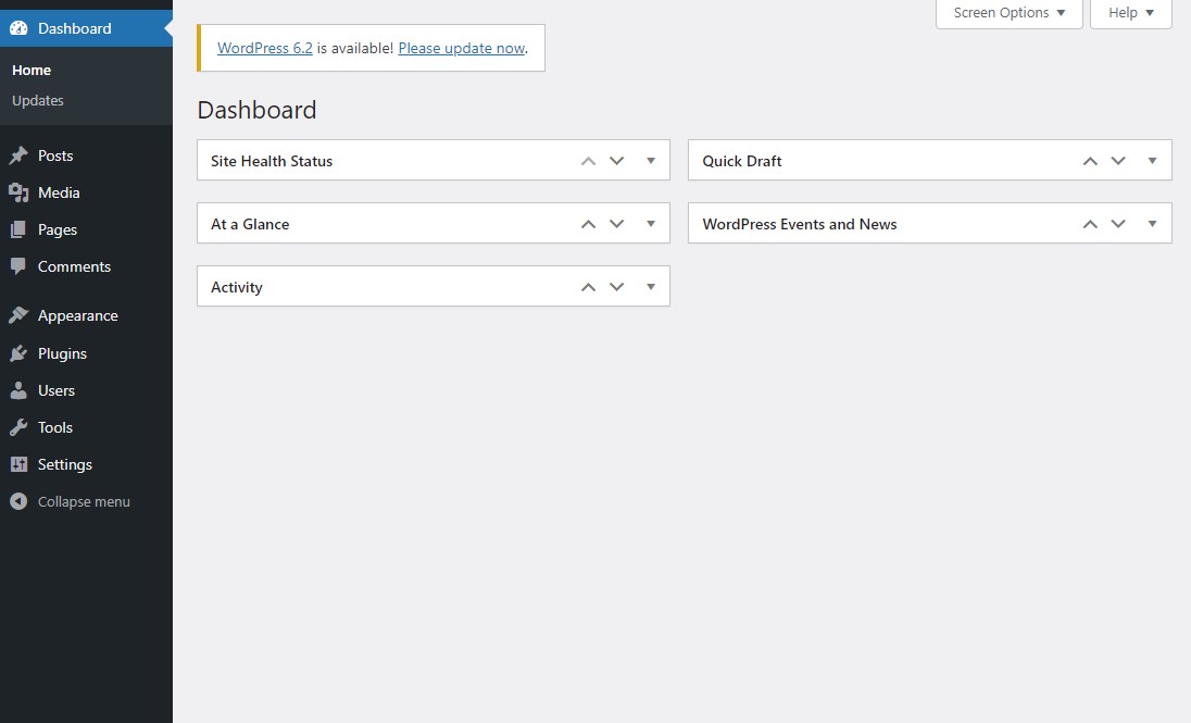 WordPress Dashboard