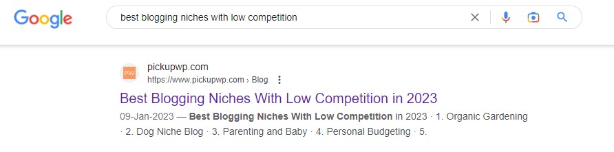 Title Tag in SERP