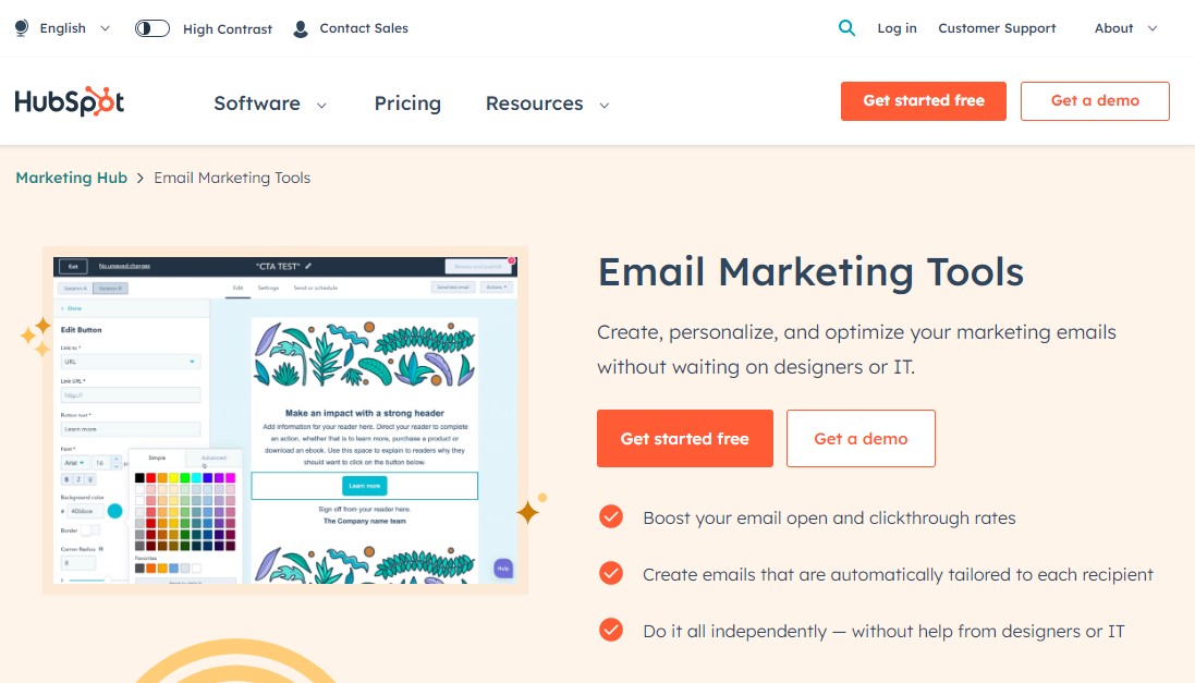HubSpot Free Email Marketing Tools