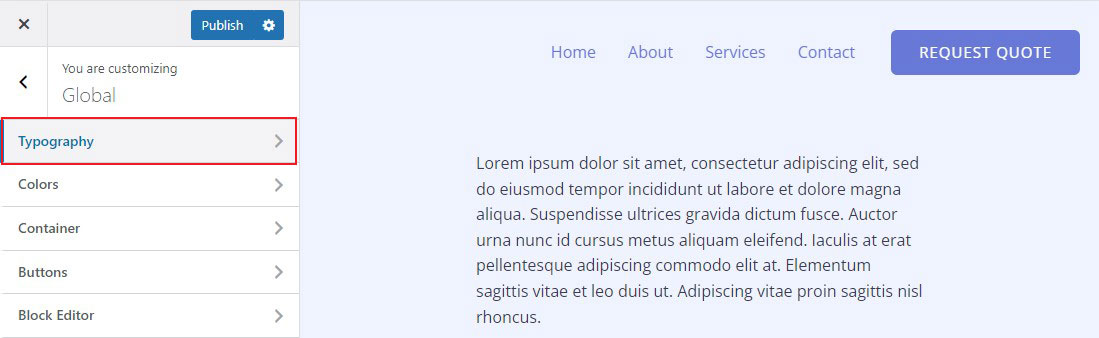 Open Typography Option