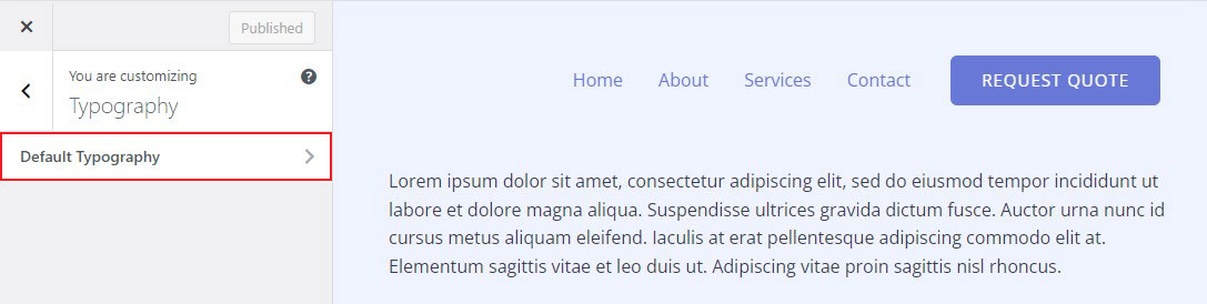 Go to Default Typography