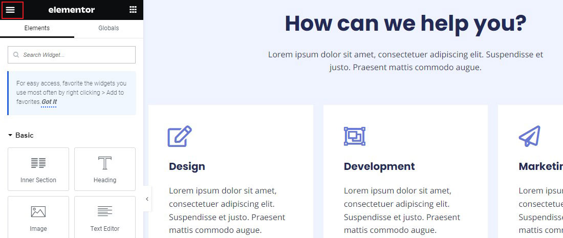 Elementor Editor