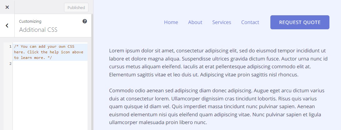 Add Additional CSS to Change WordPress Fonts