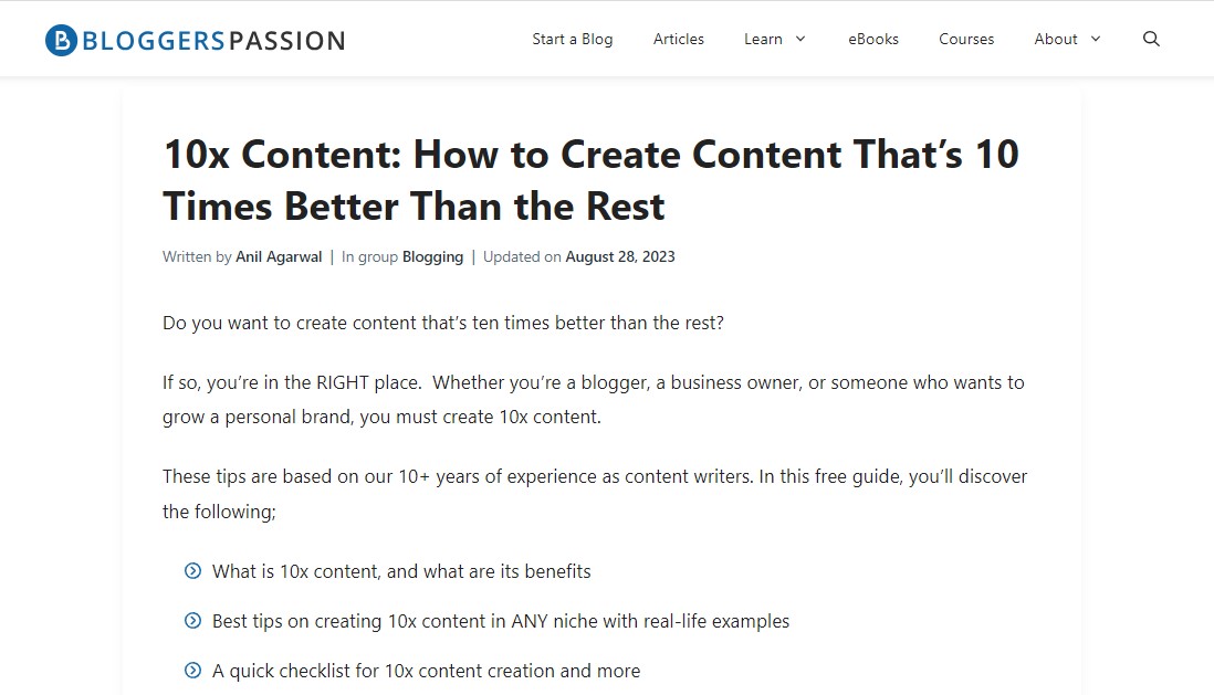 BloggerPassion Great Introduction Example