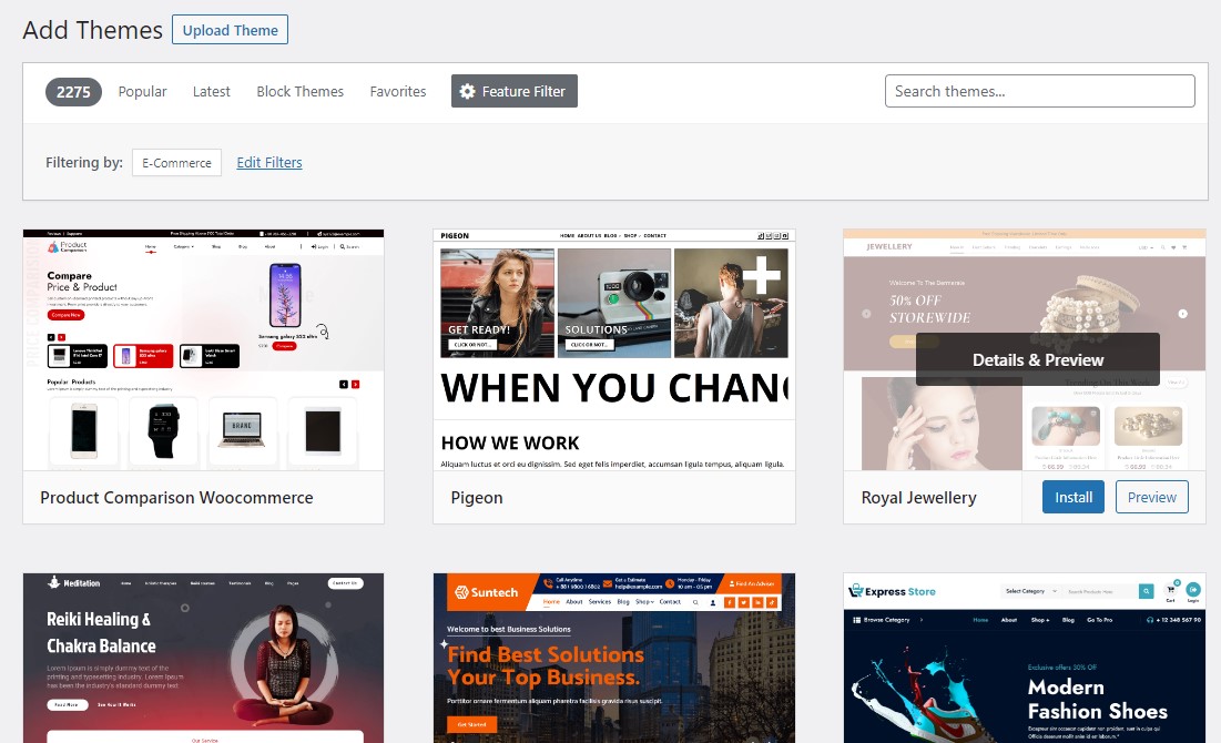 WordPress Themes Filtered by eCommerce