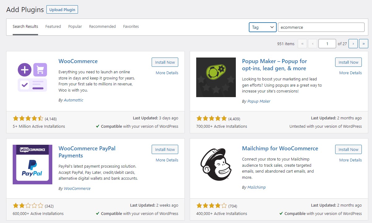 Search for eCommerce to Find Relevant WordPress Plugins