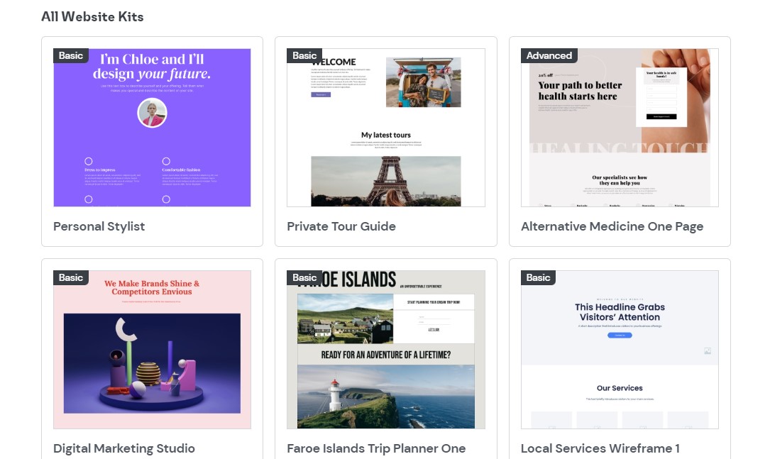 Choose Your Website Kit