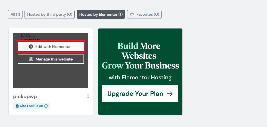 Edit With Elementor Option