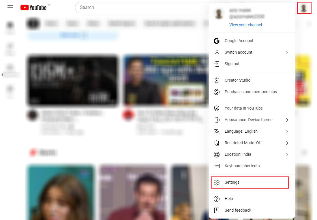 YouTube Settings
