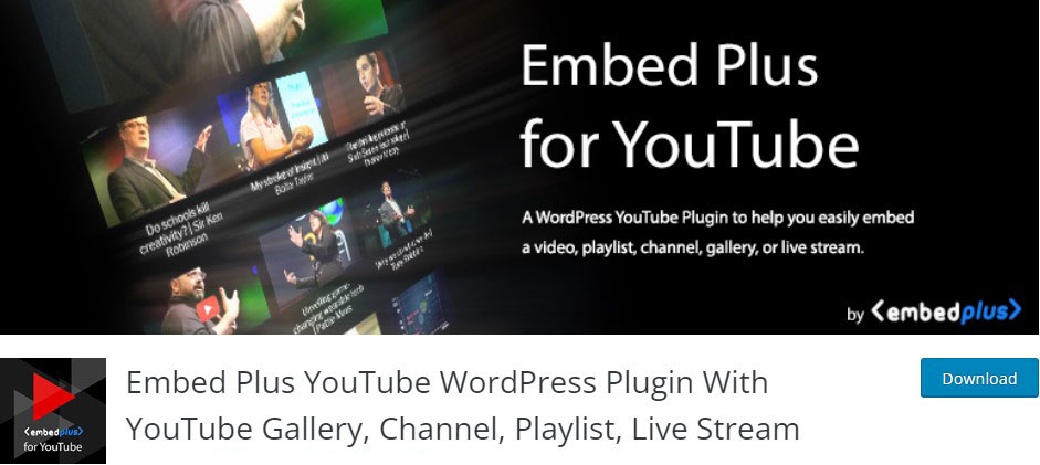 Embed Plus YouTube WordPress Plugin