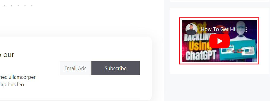 Video Widget on Frontend