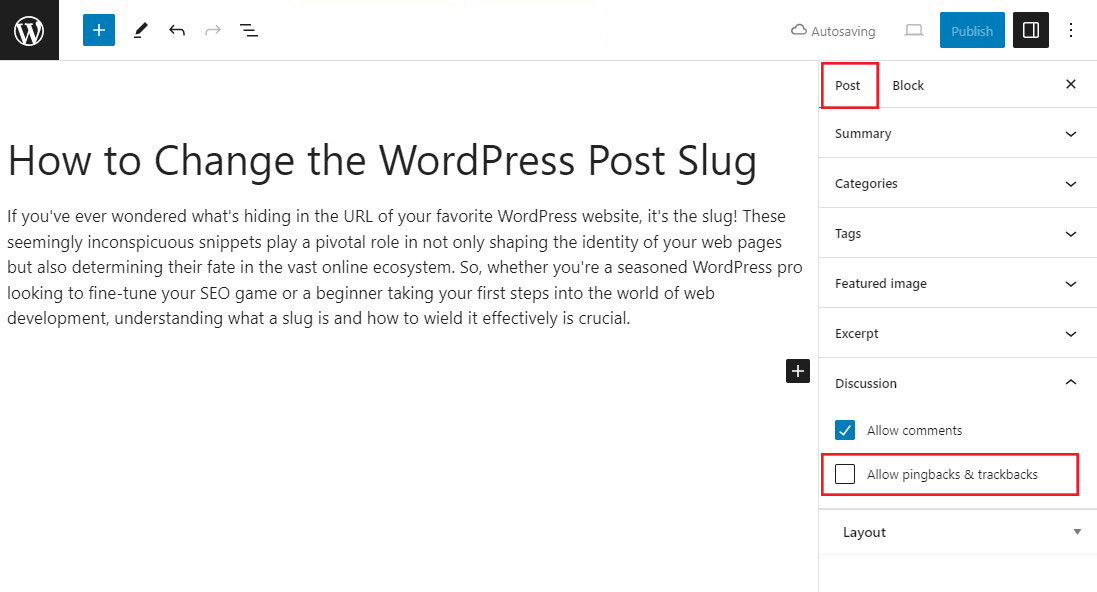 Disable Pingbacks on Specific WordPress Posts