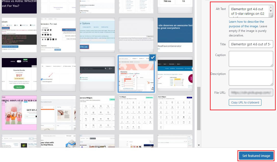 Select Featured Image From Media Library