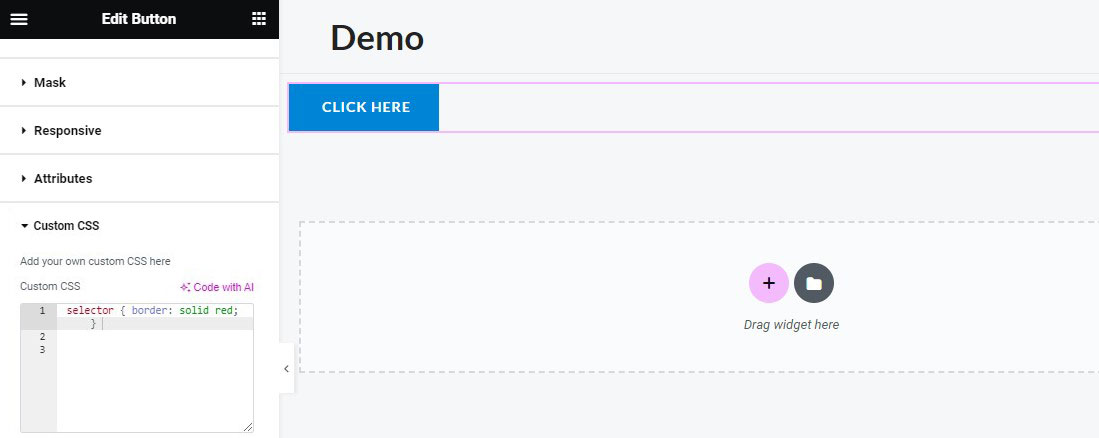 Elementor Custom CSS Option