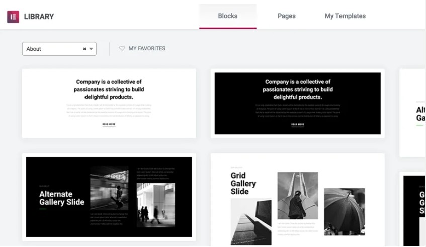 Elementor Block Library