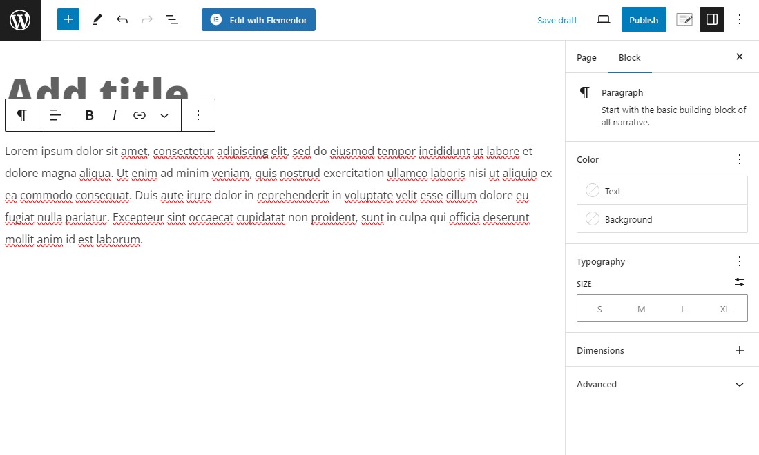 Paragraph Block Setting