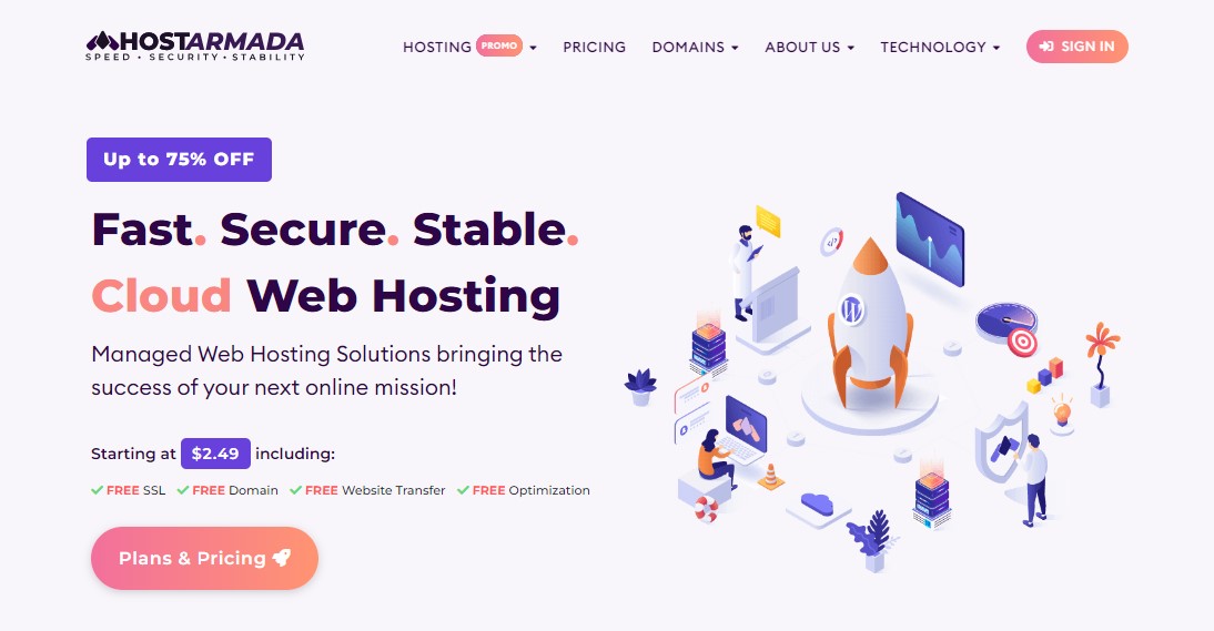 HostArmada - Alternative to Bluehost