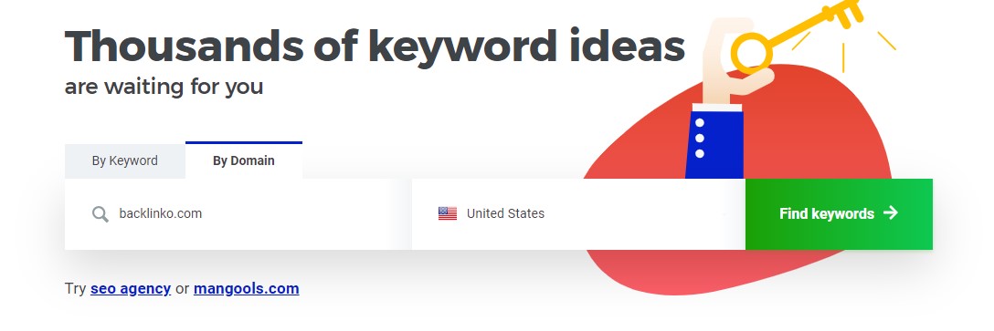 KWFinder Keyword Search By Domain
