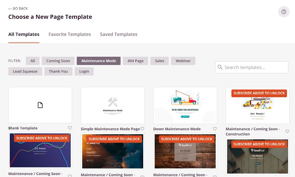 Maintenance Mode Templates