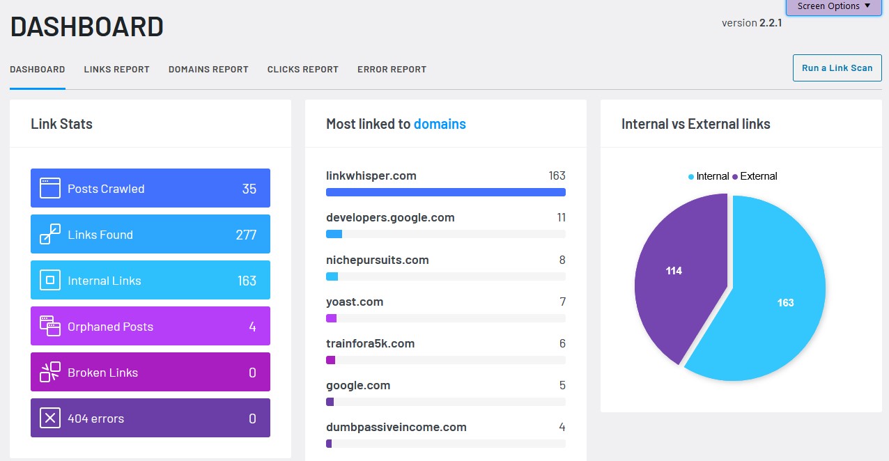 Link Whisper Dashboard