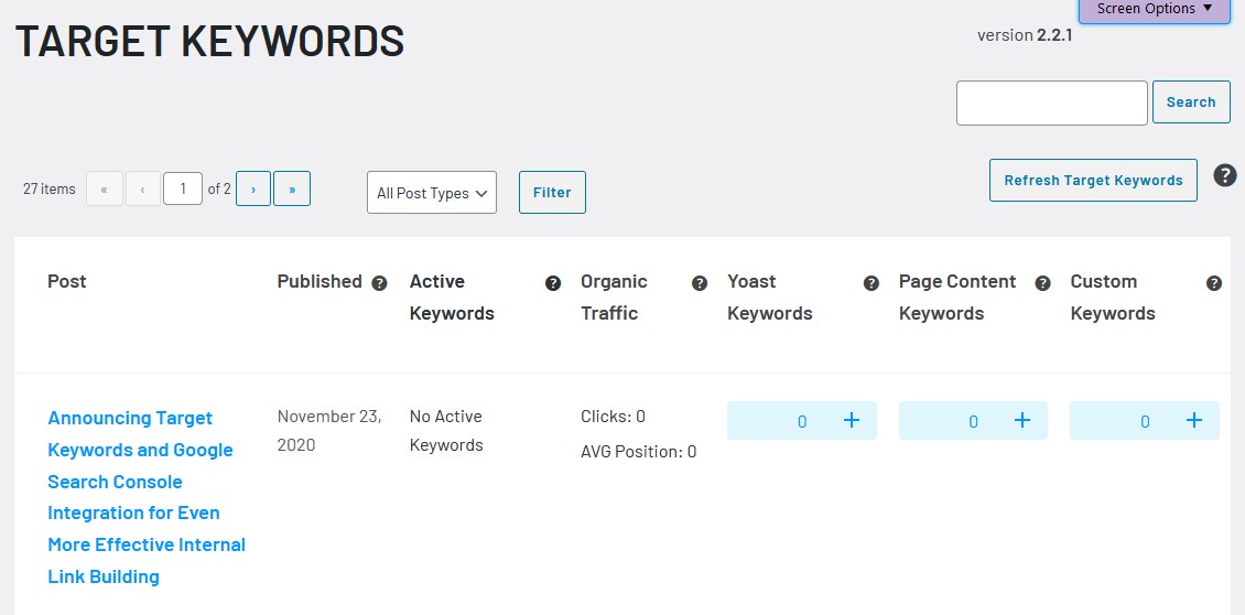 Link Whisper Target Keywords