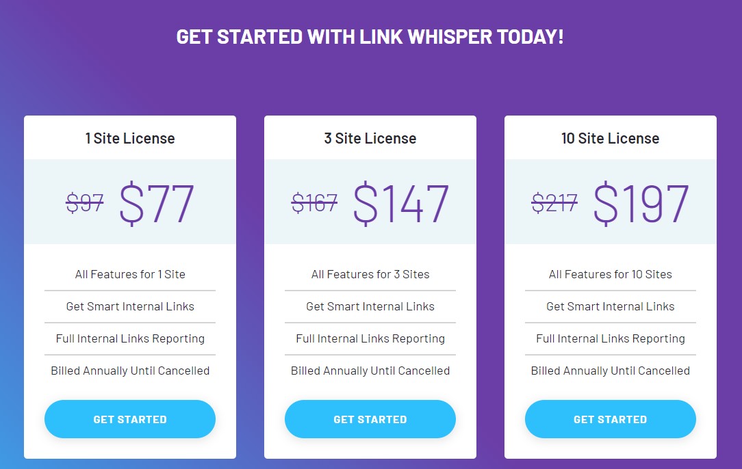 Link Whisper Pricing