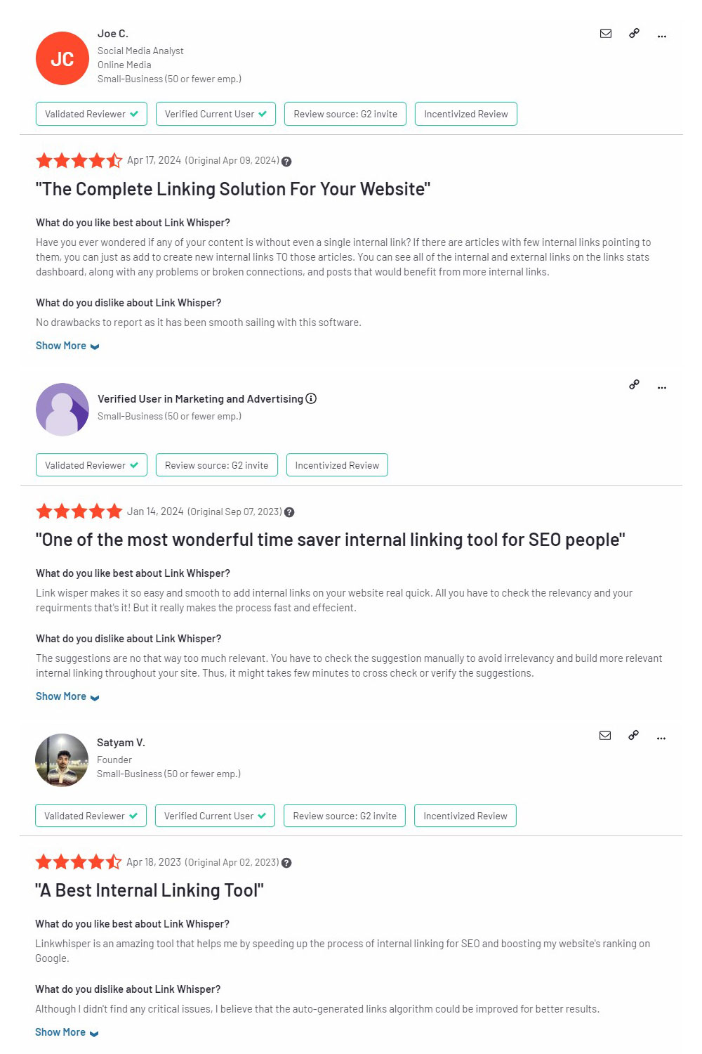 Link Whisper User Reviews on G2
