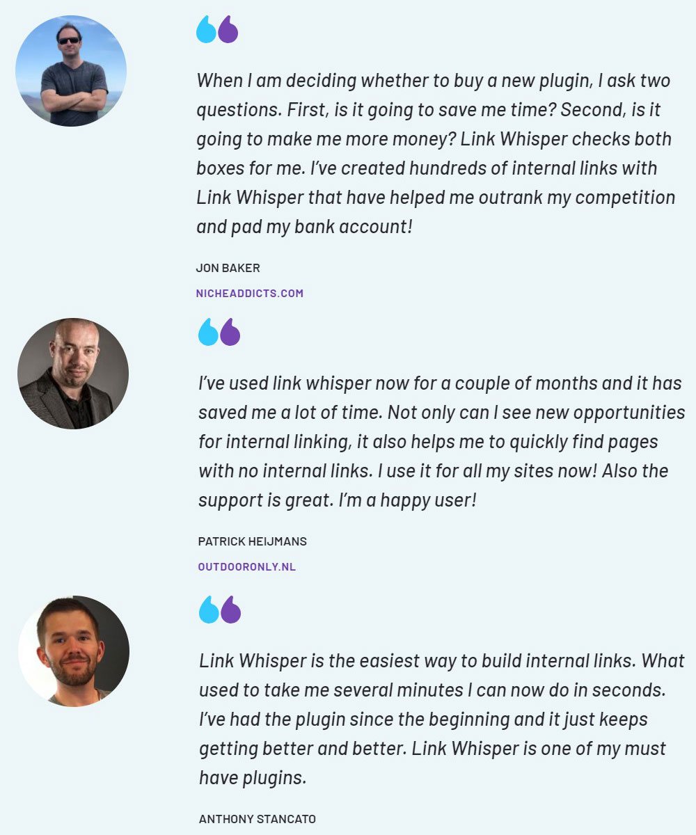 Link Whisper Testimonials