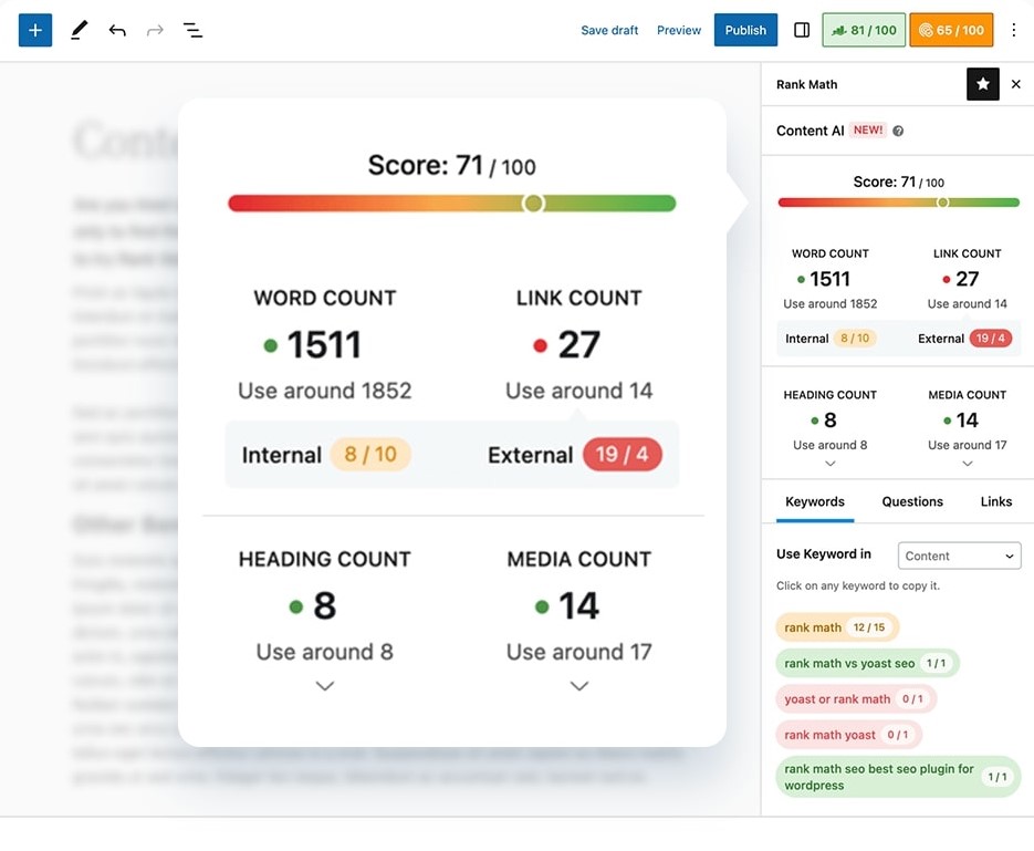 Content AI Suggestion in WordPress Editor
