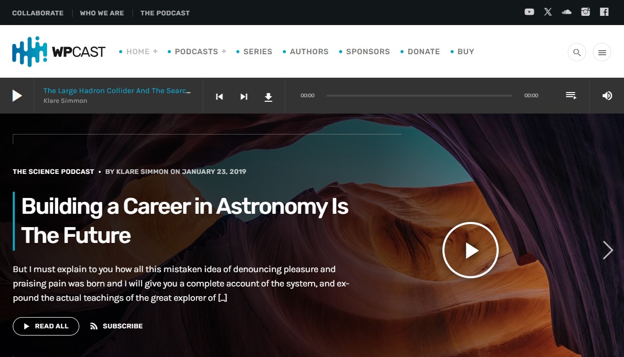 Wpcast - Audio Podcast WordPress Theme