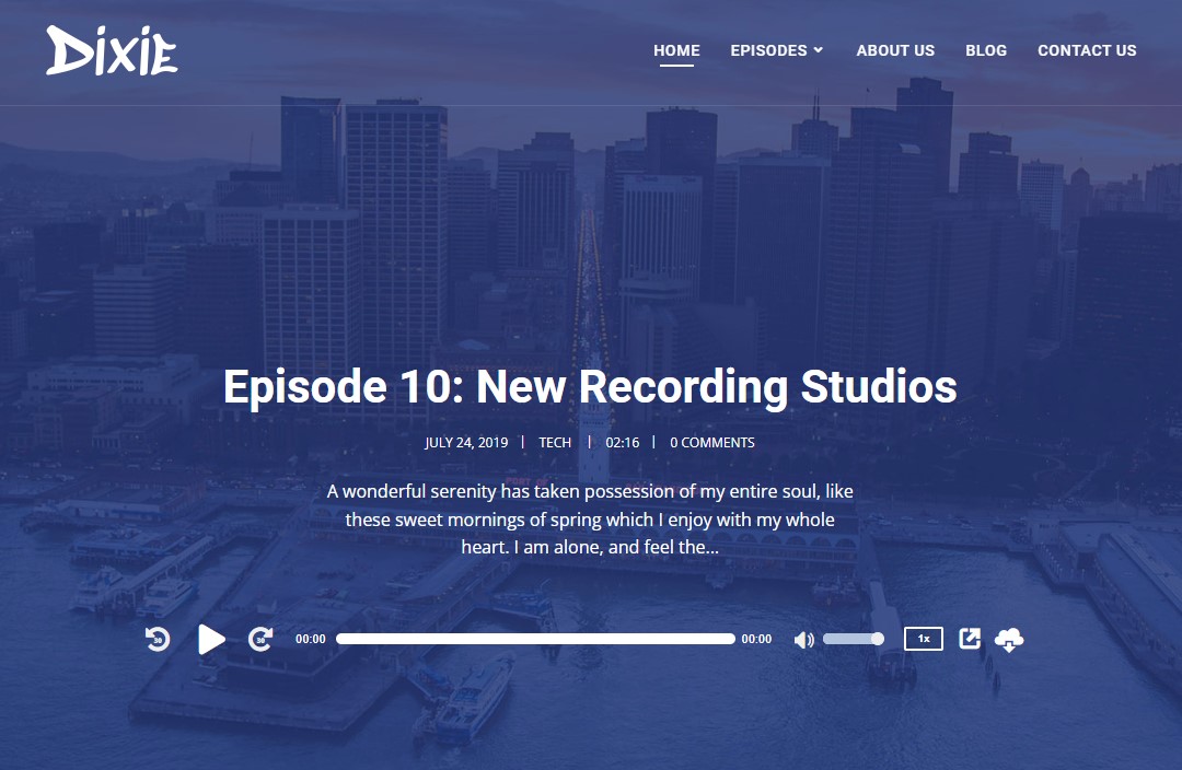 Dixie Podcasting WordPress Theme