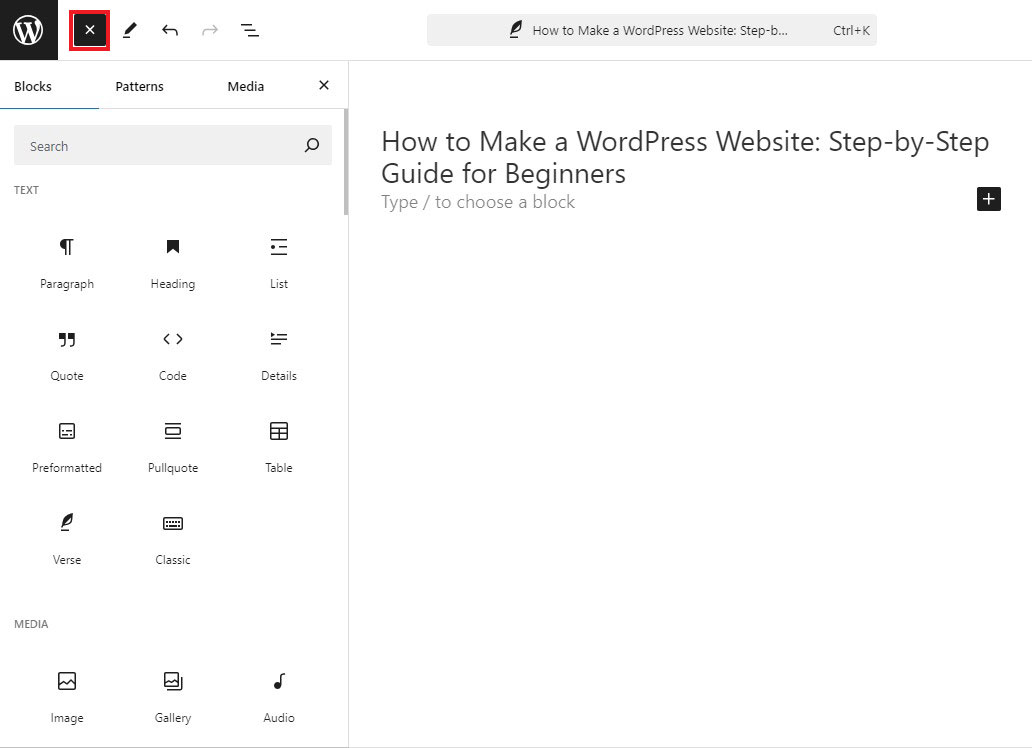 Search and Add WordPress Blocks to Gutenberg Editor