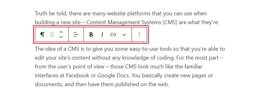 Basic Inline Settings for Paragragh Blocks