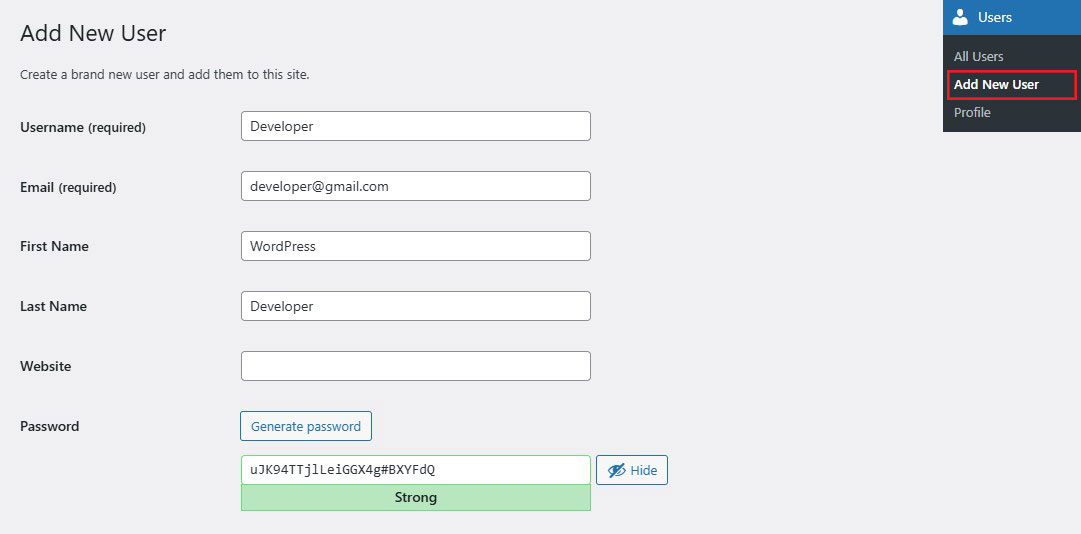 Add New User Role