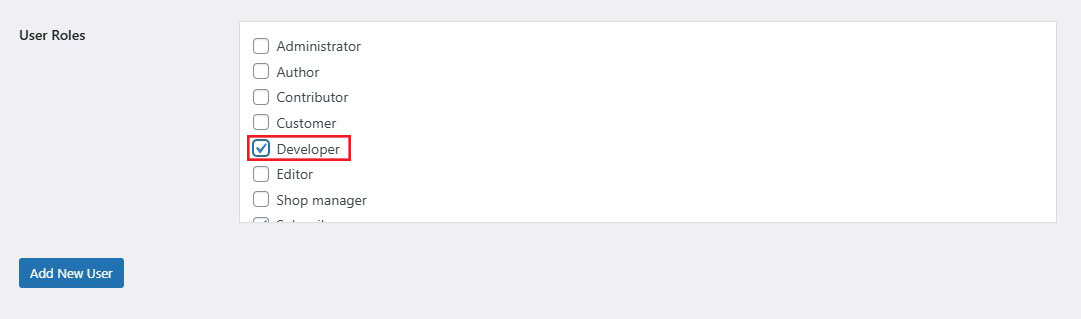 Assign New User Role