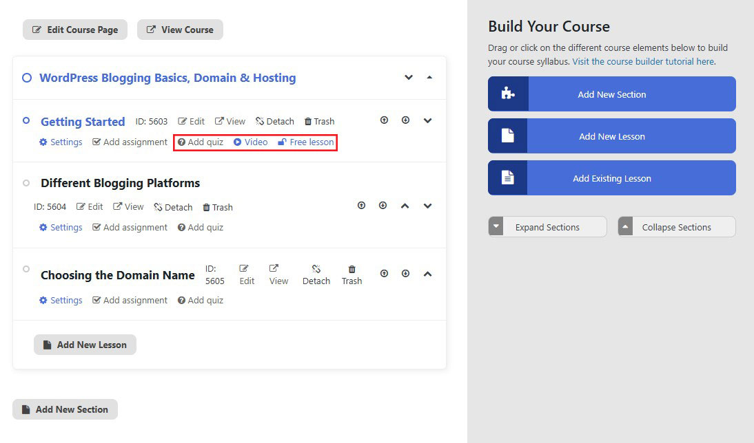 LifterLMS Course Builder