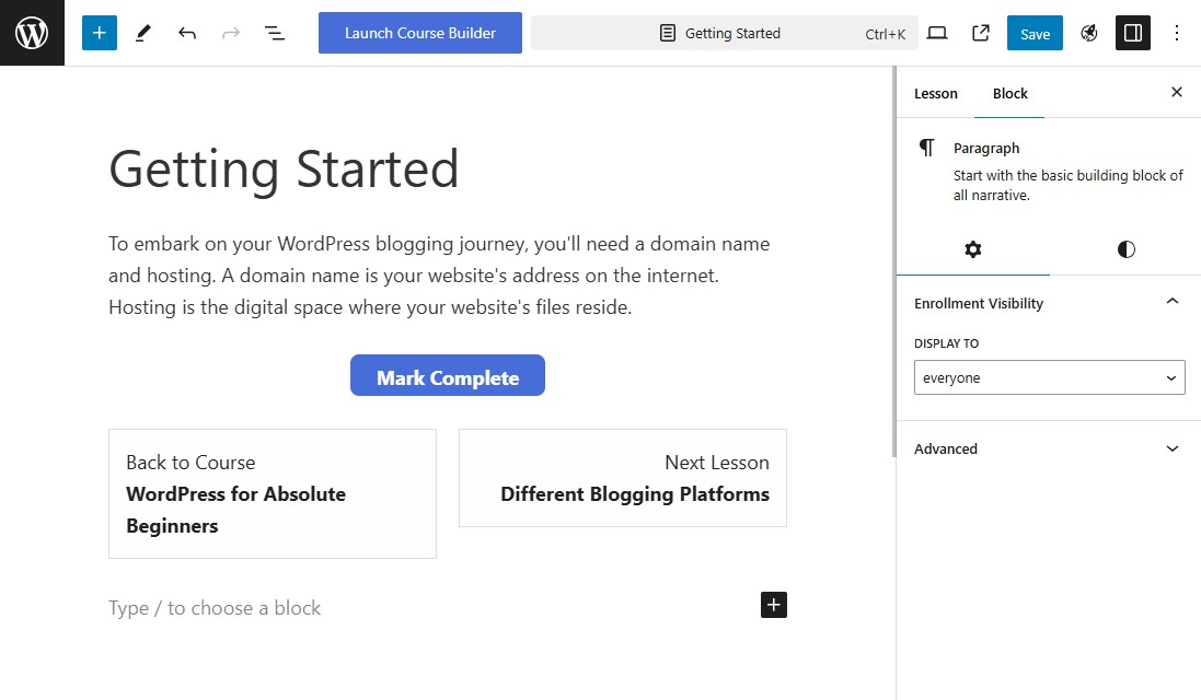 LifterLMS Lesson Builder