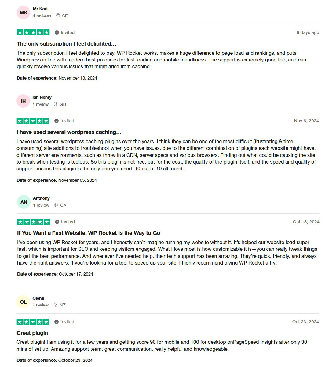 WP Rocket User Testimonials