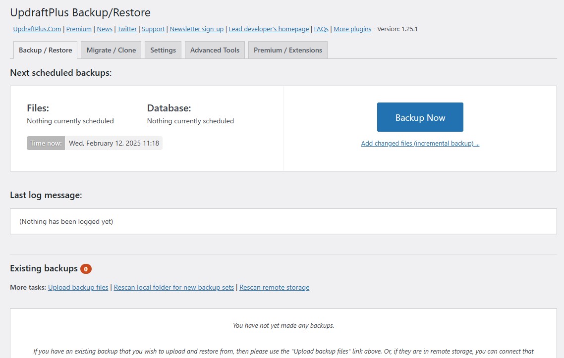 UpdraftPlus Plugin Dashboard