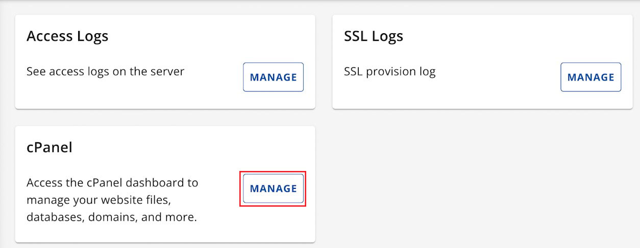 Open cPanel in Bluehost
