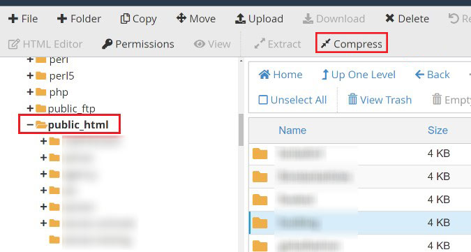 Select public_html Folder in Filezilla