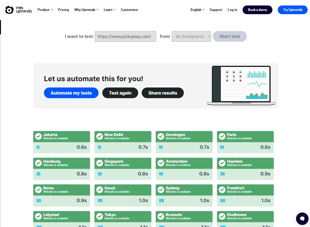 Uptrends: Website Monitoring and API Monitoring