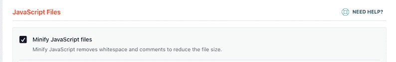 WP Rocket Minify JS Option