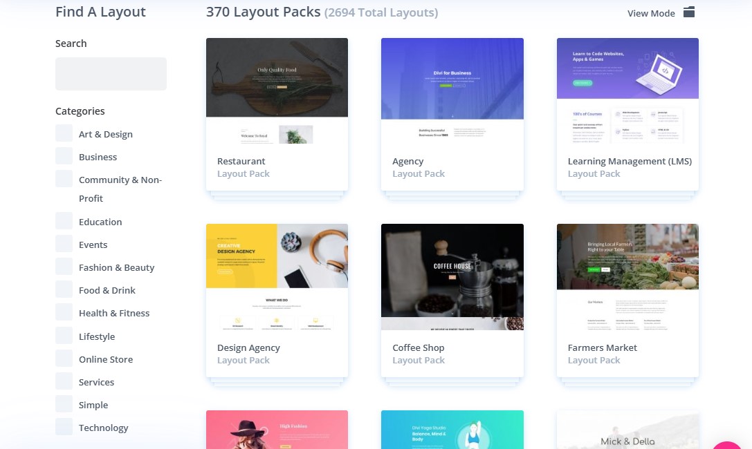Divi Layouts & Layout Packs