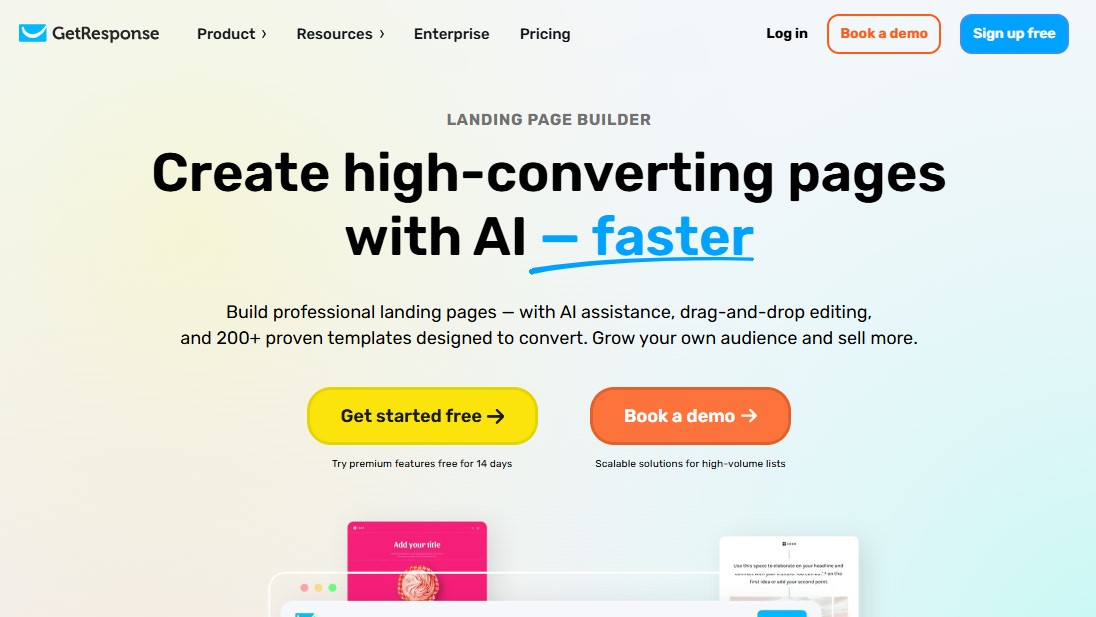 GetResponse Landing Page Builder