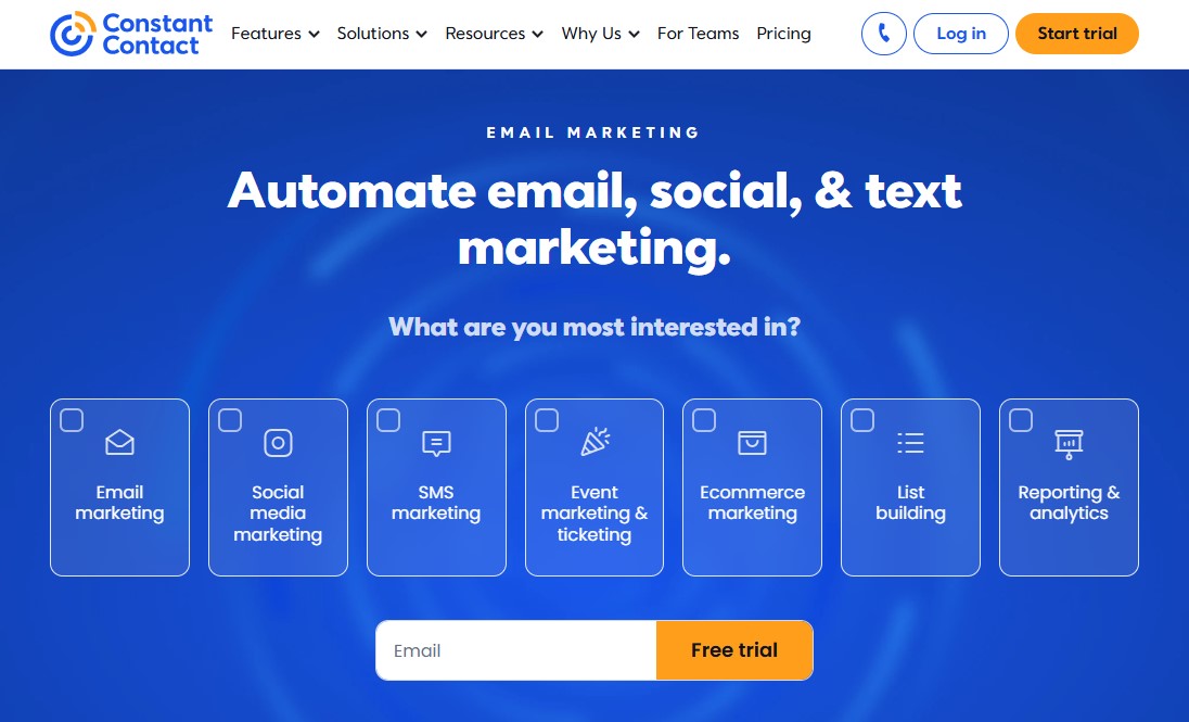 Constant Contact Homepage