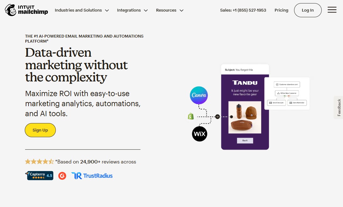 Mailchimp Homepage